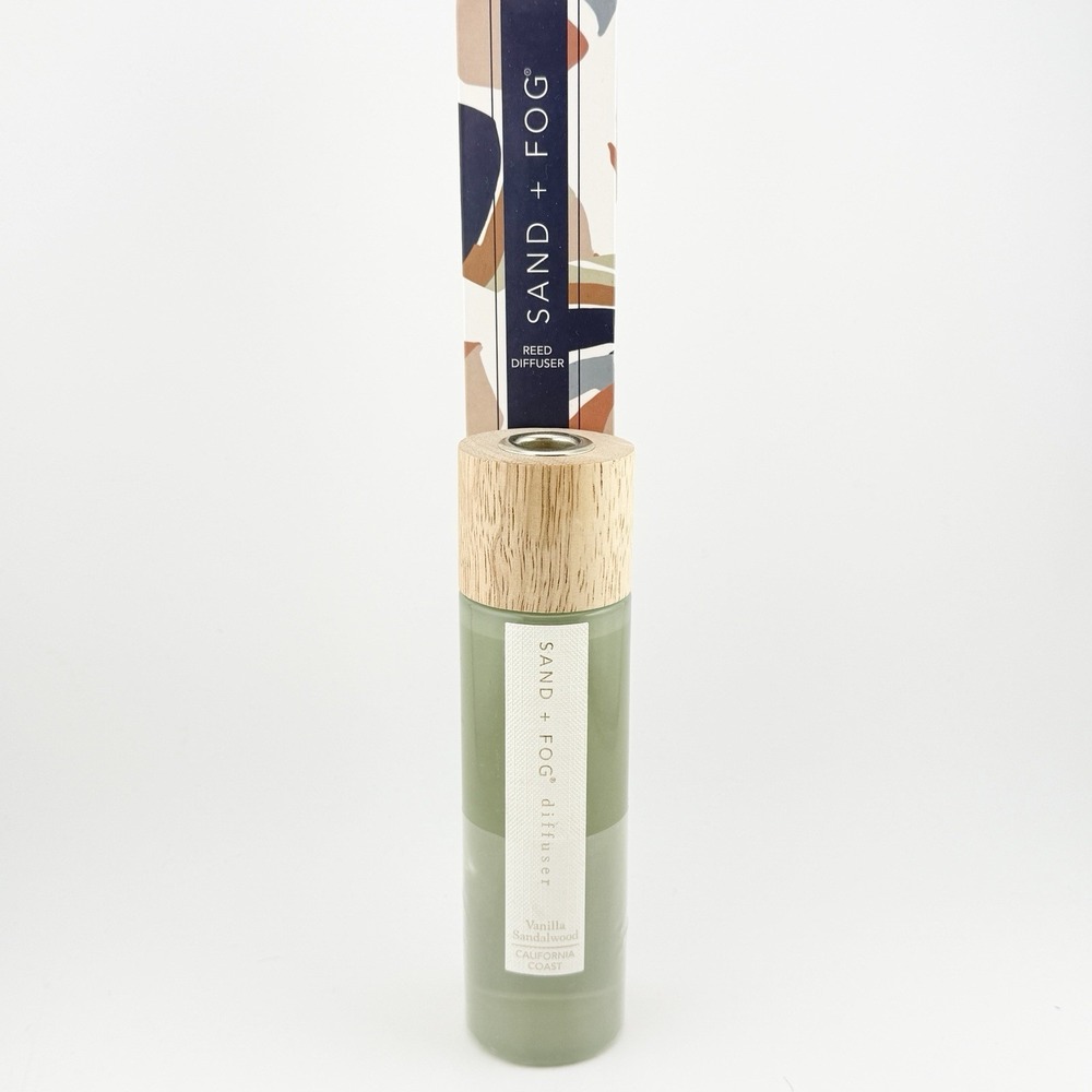 Sand + Fog Vanilla Sandalwood CA Coast Reed Diffuser Home Fragrance Bamboo Set F